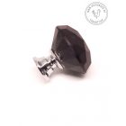 Fekete gyémánt bútorgomb  ezüst talp