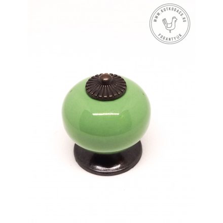 Gömb kerámia bútorgomb (zöld)