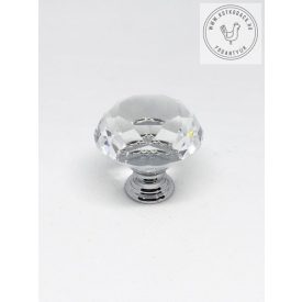 Gyémánt bútorgomb ezüst talp