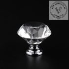 Gyémánt bútorgomb ezüst talp