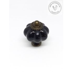 VINTAGE akril bútorgomb (fekete) - kishibás