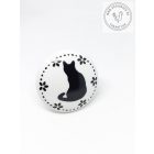 VINTAGE kerámia bútorgomb (macska minta)