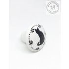 VINTAGE kerámia bútorgomb (macska minta)