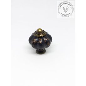 VINTAGE akril bútorgomb (fekete-arany)