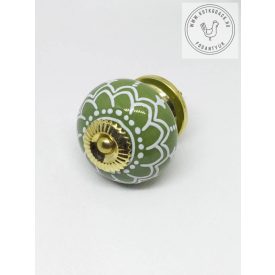 HINDI kerámia bútorgomb (sötét zöld)