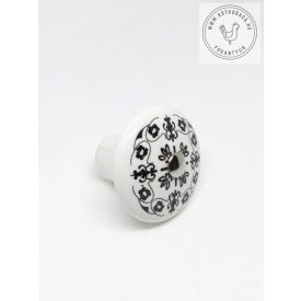 VINTAGE kerámia bútorgomb (virág minta)