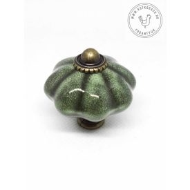 Zöld kerámia bútorgomb 41mm