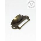 Iratszekrény fogantyú, címketartóval (bronz)